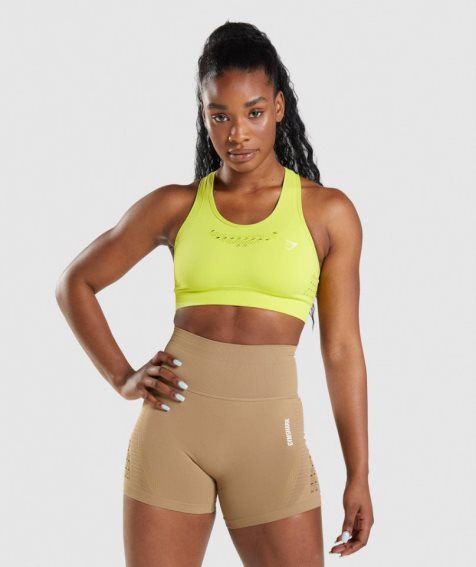 Women's Gymshark Energy Seamless Sports Bra Yellow | CA 18ND7A